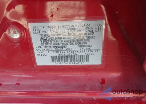 2015 Nissan Versa 1.6 S+ from USA, damaged, VIN 3N1CN7AP0FL862457